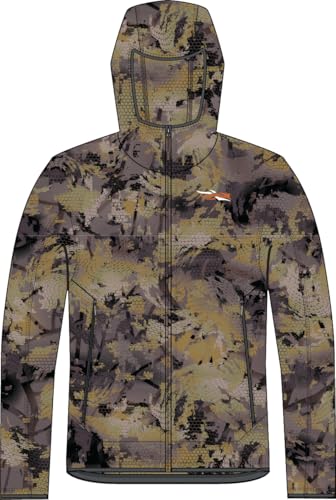 SITKA Alpha Fleece Hooded Waterproof Hunting Mens Camo Jacket, Optifade Waterfowl Timber, Extra Large