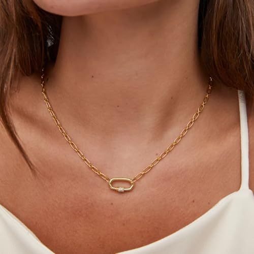 Kendra Scott Bristol Link Necklace, 18K Gold Vermeil, White Sapphire4