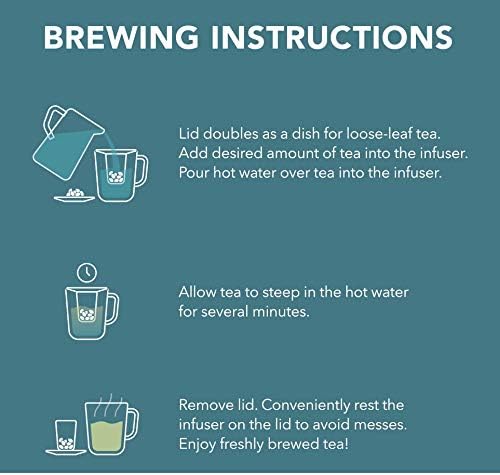 Teabloom Universal Tea Infuser with Lid/Coaster – Fits Mugs, Cups, Teapots – Food Grade 304 Stainless Steel Filter – Large Capacity with Extra-Fine Mesh