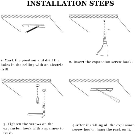 Ceiling-Mounted Metal Iron Hanging Plant Stand & Wine Shelf with Chain - Decorative Storage Rack for Kitchen, Bar & Restaurant - 80x25x15cm