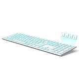 seenda Backlit Bluetooth Keyboard for Mac OS/iOS/iPad OS, Multi-Device Ultra Slim Rechargeable Wireless Illuminated Keyboard Compatible with MacBook Pro/Air, iMac, Mac Mini, iPhone - Silver and White