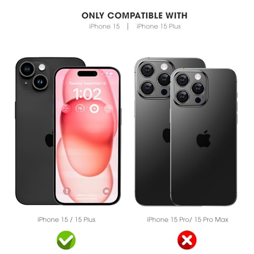 Image of GRIPP 2in1 Focal Camera Lens Protector for iPhone 15, iPhone 15 Plus, Aluminium Alloy Ring, Ultra-Clear HD Glass, Scratch-Resistant, Case Friendly, Easy Install - Black