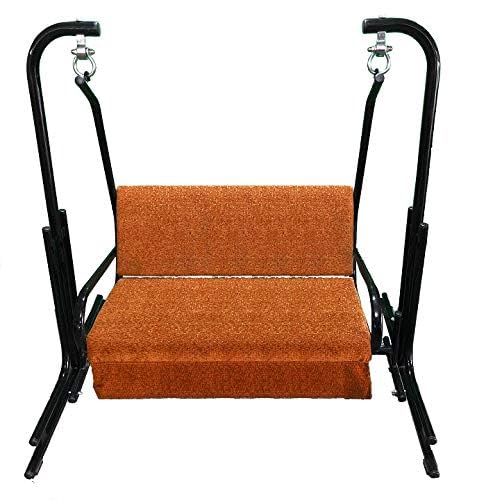 2-Seater Swing Chair with Iron Stand and Cushion - Indoor Swing Jhula for Adults, 250 Kg Capacity (Multicolor Cushion), 106.7 Centimeters-image-27