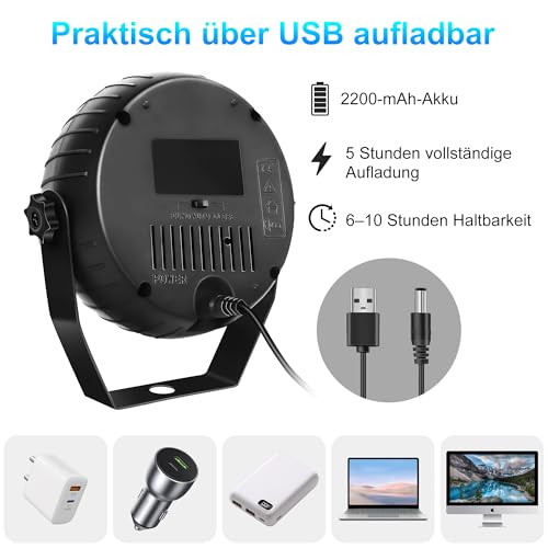 Telbum Akku Stroboskop Blitzer Halloween, Batteriebetrieb Stroboskop Disco Licht mit Fernbedienung, Sound Aktiviert RGB 54LED Wiederaufladbar Blitzlicht für Party DJ Weihnachten Hochzeit 2Pack