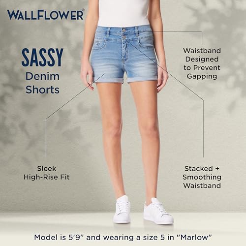WallFlower Jeans Sassy Denim Shorts for Women Figure Enhancing Stretch Denim, High-Rise in Standard and Plus - Riverton, 5 — view 4