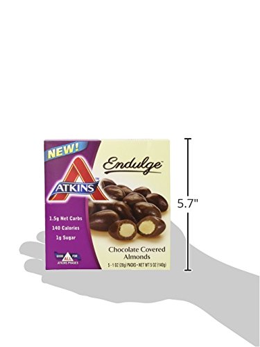 Atkins Endulge Treat Chocolate Covered Almonds. Rich & Crunchy. Keto-Friendly.1 Oz, 5 Count (Pack Of 4) #TOP6