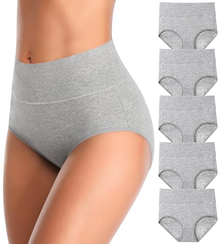 Image of MISSWHO Cotton High Waisted Women Underwear Soft Briefs Full Coverage Comfy Ladies Panties (Regular & Plus Size)