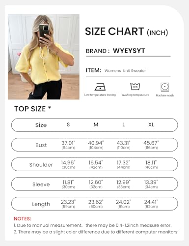 Image of Wyeysyt Womens Cropped Knitted Cardigan Y2K Short Sleeve Button Down Sweater Cardigan Shirt Casual Solid Color Ribbed Outwear