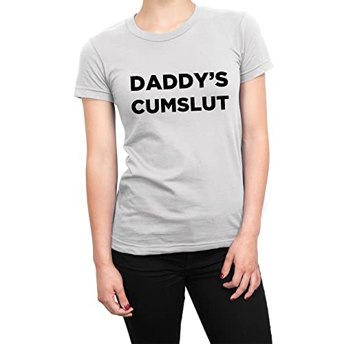 T-shirt Daddy's Cumslut blanc XXL pour homme et femme en coton