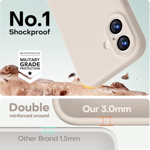 Image of LOVE 3000 Designed for iPhone 17 Case, Premium Silicone [Compatible with Magsafe][Soft Anti-Scratch Microfiber Lining] Shockproof Protective Phone Case for Men Women 6.3 inch, Stone