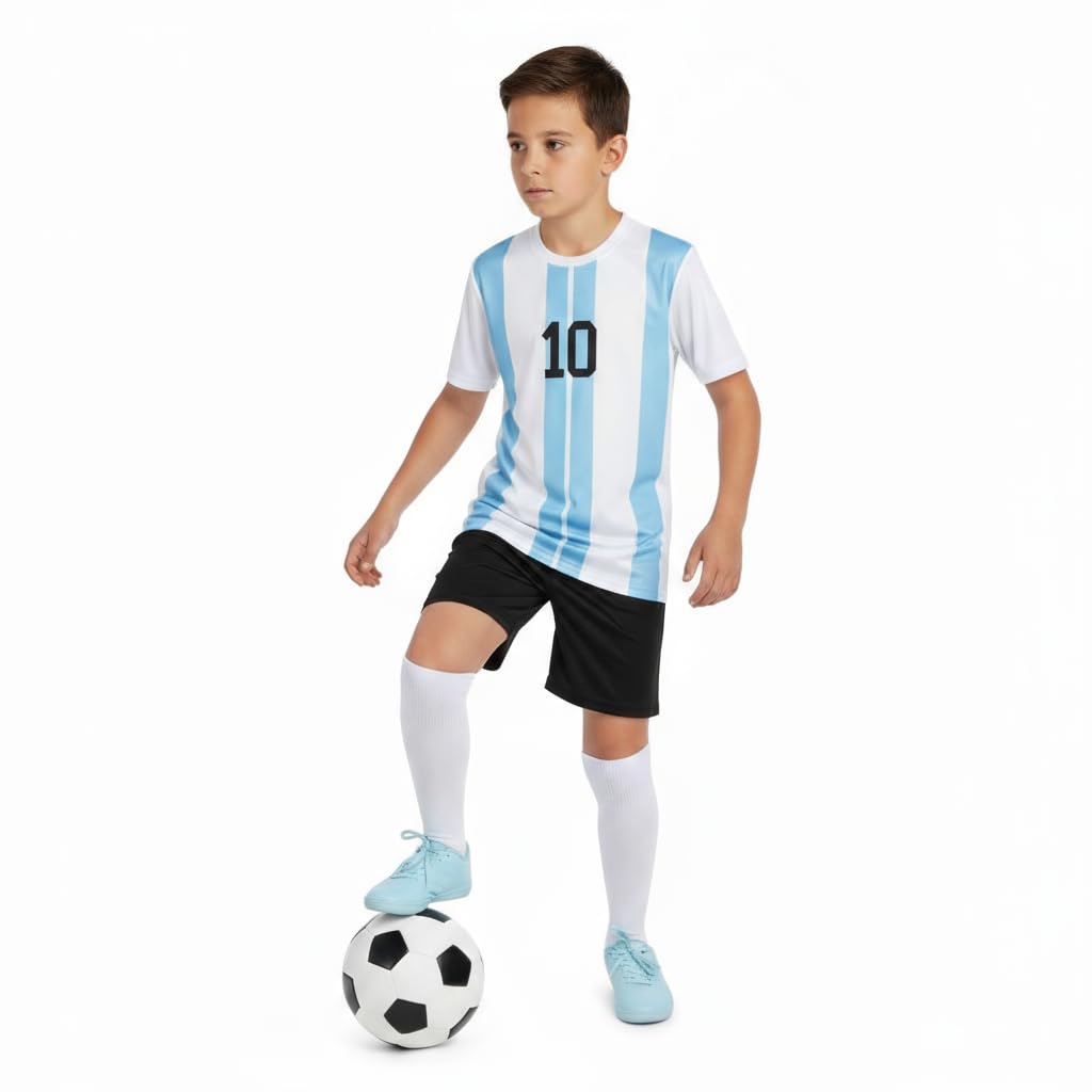 Clothing Accessories Sport Specific Clothing American Football Boys Jerseys Messi 10 8001 VG43 Blue White S 2