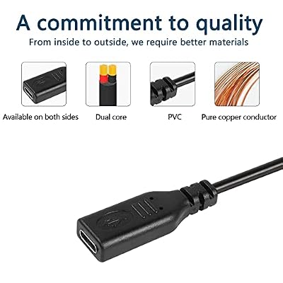 USB Type-C Pigtail Cable Extension Power Cable 22AWG 5V 3A USB-C Plug to 2 Pin Bare Wire Open End Connector for DIY - 1M/3.2FT 5PCS (Type C Female)