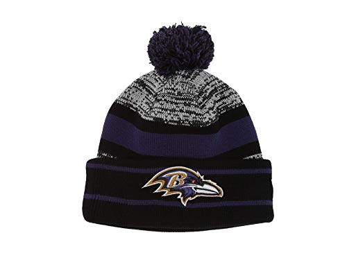 NFL Baltimore Ravens Pom Knit Beanie, One Size, Purple