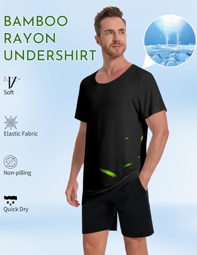 Image of Idtswch Mens Tall Undershirt Crew Neck Soft T-Shirts Lightweight & Breathable(1 Pack & 3 Pack)