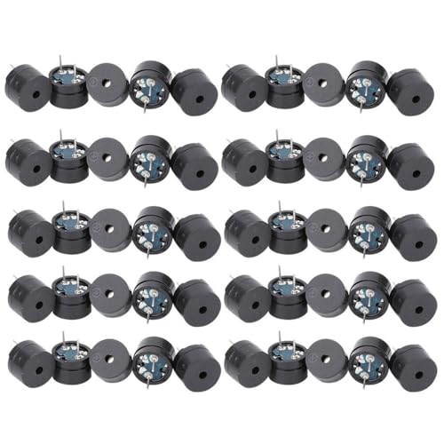 Chiffonade 50 Pcs Passive Electromagnetic Buzzer 12085 16 Ohm, 2KHz, 3V-5V Universal Sound Component for Alarms Timers(50PCS)