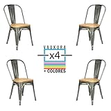 Estructura Resistente Vaukura Silla Oliix Natural con Asiento de Madera (Pack4)