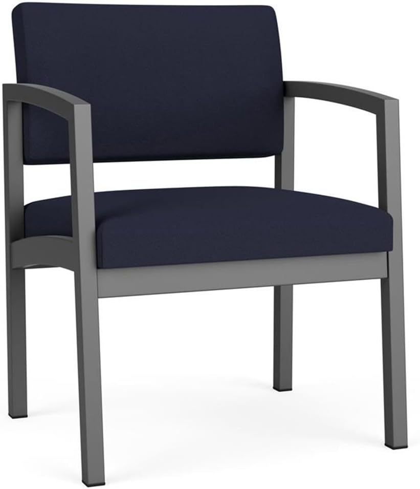 Lenox Steel Reception Waiting Oversize Guest Chair/Charcoal Steel/Light Gray