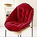 Coquille Forme Coussin Doux avec Dossier Pad Tout Couvert Coquille Velours Douillet Elastique pour Chaise Jardin et Fauteuil (Rouge)