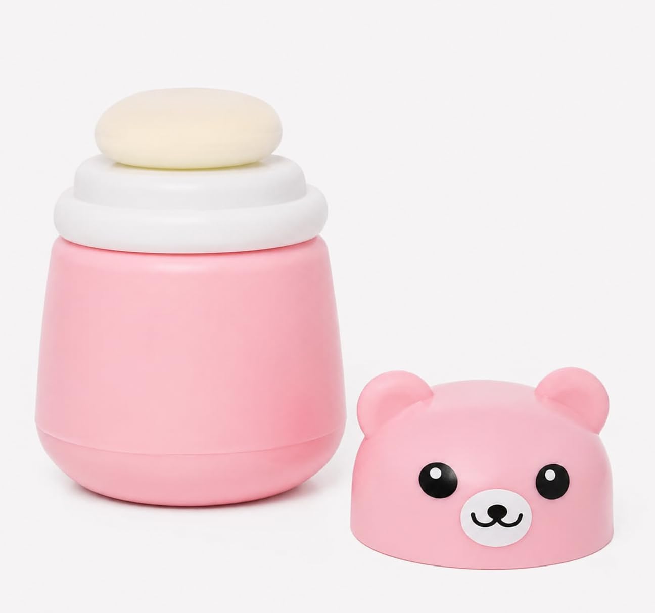 Baby Needs Bear Shape Baby Powder Puff with Storage Box | Soft & Gentle Talcum Powder Applicator for Newborns & Kids | Cute Baby Powder Puff (PINK, LIGHT)-image-24