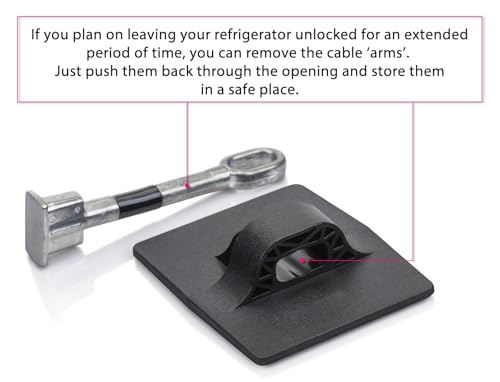 Refrigerator Door Lock with Padlock, Black - Thumbnail 6