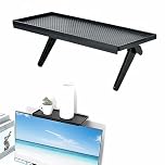 DMFSHI TV Screen Top Shelf, Foldable Monitor Rack, Mounting Bracket for TV Computer Cable Box Speakers Streaming Media Devices Remote Control Game Console(Black)