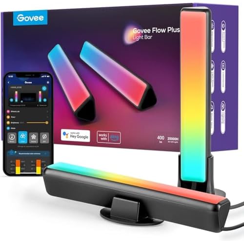 Govee LED Lightbar, RGBICWW TV Hintergrundbeleuchtung Funktioniert mit Alexa und Google Assistant, App Steuerung dimmbar 16 Millionen Farben für TV, Monitor, PC, Zimmer, Gaming Deko