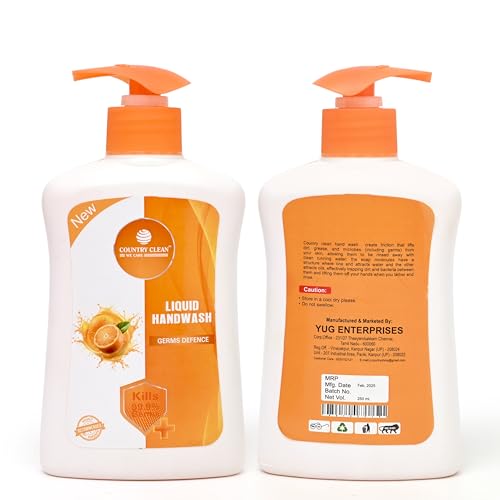 Image of Liquid Handwash - 250ml, Germ Protection and Antibacterial Orange Hand Wash, Soft on Hands with Refreshing Fragrance, Suitable for All Skin Types, Ideal for Daily Use