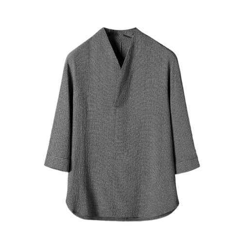 Chemise sept dixièmes homme style chinois en soie glacée ample rétro
