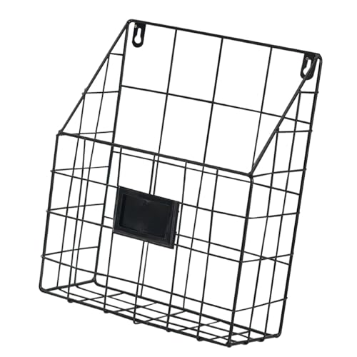 Revistero de alambre de metal, Revistero de pared, Perchero para periódicos de alambre de metal, Organizador de almacenamiento simple y elegante para folletos, libros, correo y todo tipo de periódicos