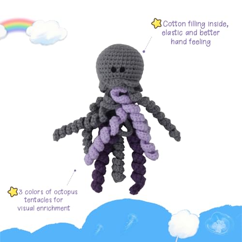 Image of Handmade Crochet Octopus for NICU Baby & Preemies, Gifts for Baby (Gray) | Preemie Gifts, Scent Bonding Keepsake for Baby, NICU Separation Gift, Soft Comfort Gift for Newborn, NICU Baby Essentials