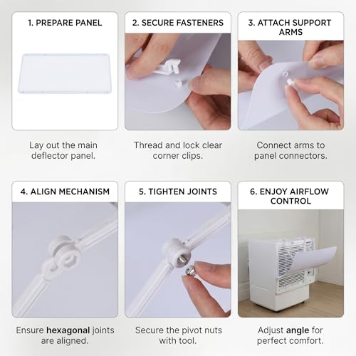 Deflector de aire acondicionado de ventana regulable de plástico blanco para ventilación de hogar 4