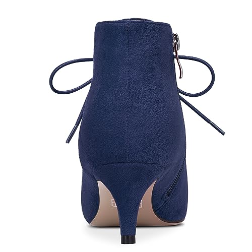 HDEUOLM Womens Mid Low Heel Pointed Toe Ankle Boots Short Bootie Lace-up Zipper Casual Dress Winter 2.0 Inches Shoes4