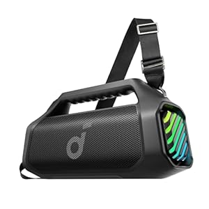 soundcore Boom 2 Pro Outdoor-Lautsprecher, 140 W, 2+2 Kanäle, BassUp 2.0, 20 h, Schnellladung, IP68 Staub- und wasserdicht, RGB-Lichter, USB-C, Powerbank, BT 5.3, tragbarer Bluetooth-Lautsprecher