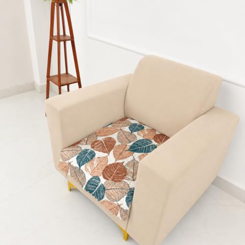 Image of Homerz Premium Printed Quilted Velvet Sofa Slip Cover Protector with Tassels, Sofa Mat, Exact Size, Antislip Cover (Folia, 1 Seater, Half)