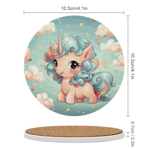 Dessous de verre céramique cheval arc-en-ciel, cadeau décoration de table - 3