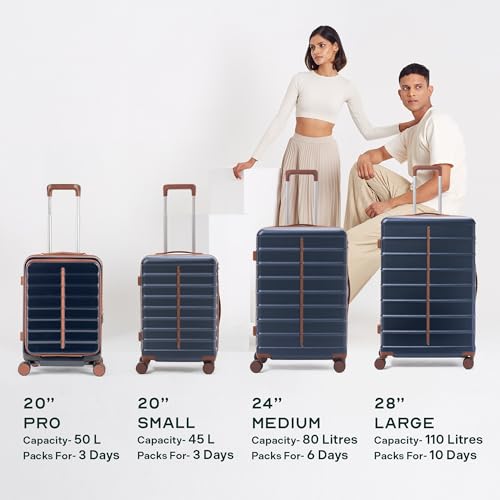 Image of Assembly Odyssey 24 Inch Check-in Medium Trolley Bag Hard Shell Polycarbonate Suitcase Lightweight with TSA Lock 8 Spinner Wheels Blue
