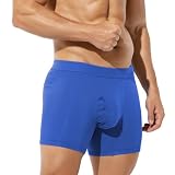 [Arjen Kroos] ボクサーパンツ メンズ 下着 ボクサーブリーフ 前開き 綿 通気 立体成型 フィット 吸湿速乾 快適 タグなし クラシック 男性用 AK5006‐ブルー‐1枚 M