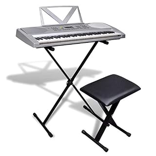 Wakects Instrument de musique électronique, Contrôles d’Effets 8 pistes de démonstration intégrés Clavier Piano 61 Touches de Piano Affichage LED Résistant Facile à Jouer avec Support pour - Les Beatles, Paul McCartney, John Lennon, RIngo Starr, George Harrison