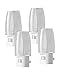 DEWENWILS Plug in Night Light with Switch, Manual ON Off LED Nightlight for Kids, Nursery, Bedroom, Bathroom, Hallway, Stairways, Corridor, Garage, Warm White, 4 Pack