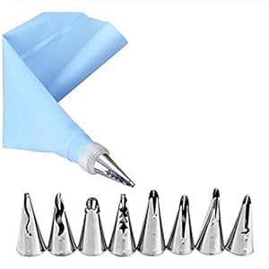 10 stks/set Bruiloft Cake Decorating Icing Rvs Russische Nozzles Rok Cake Nozzles Buiten Tips Gebak Siliconen Caketassen…