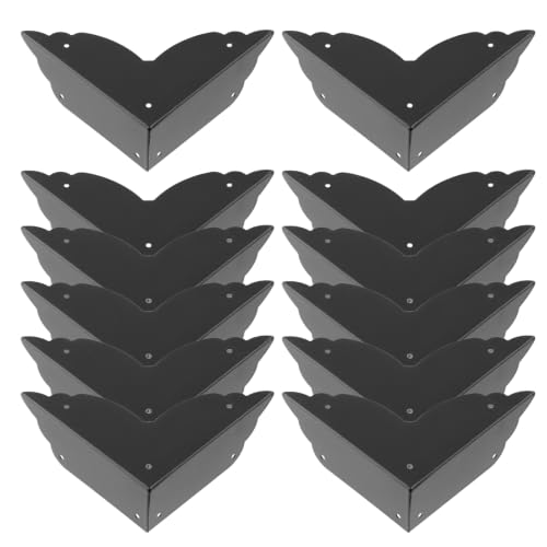 Image of Mcredy Metal Table Corner Guards & Edge Protectors, Vintage Black, 12 Pcs | Long-Lasting Protection, Vintage & Elegant Appearance, Easy to Install, 2.75x2.75x1.02inch, Furniture Upgrade