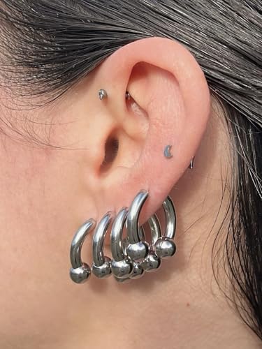 Pierced Owl 18GA Stainless Steel Faux Stretched 8GA Horseshoe Barbell Earrings, Sold as a Pair4