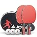 JOOLA Set da Tennis da Tavolo Duo Carbon 2 racchette da ping pong + 3 palline + 1 Borsa Portatile rosso/nero, 6 pz