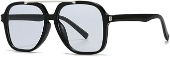 Fashion Oversized Square Double Bridges Sunglasses Women Shades Uv400 Retro Rivets Men