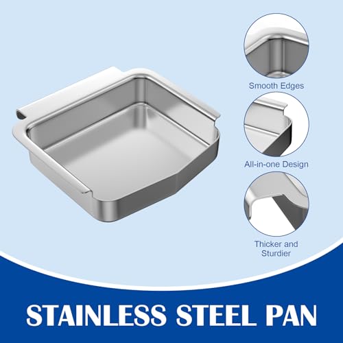 Image of 62006 Drip Pan for Napoleon TravelQ 285 Series TravelQ PRO285-BK Q285X-RD-1-A PRO285X-BK TQ285-BL-1 TQ240-BL Grill Parts Silicone Cup Liners / Stainless Steel Grease Catcher for Napoleon 2 Burner Grill