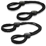 Tisancy 2 Pcs Hand Leg Bracelet Anklets Women Body Chain Rave Handcuffs Sex Bed Adult Set Couples Adjustable Jewelry Rope Constraint Fluffy Handcuffs Belt Sex Restraining for Women (Black)