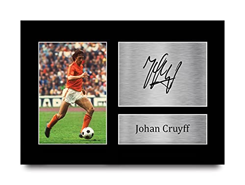 HWC Trading Johan Cruyff A4 Sin Marco Regalo De Visualización De Fotos De Impresión De Imagen Impresa Autógrafo Firmado por Holland Los Aficionados Al Fútbol