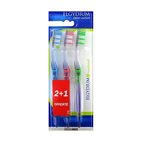 Elgydium Inter-Active Soft Toothbrush 2 Toothbrushes + 1 Free Cover