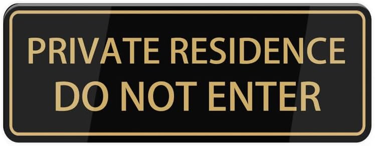Private Residence Do Not Enter Sign For House (With Strong Adhesive Tape), 3" X 9" Premium Durable For Home & Office,Acrylic Signs For Front Door/Wall/Window, Clear And Easy To Read