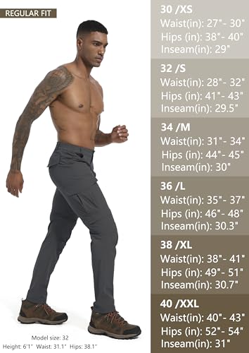 Gartenboker Men'S Convertible Hiking Pants Zip Off Lightweight Quick Dry Fishing Camping Travel Safari Outdoor Cargo Pants Dark Grey 34 thumb #7